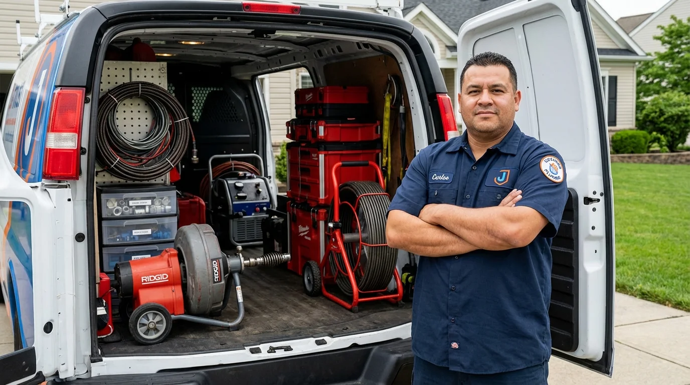 Professional drain cleaning equipment and Johns Plumbing LLC plumber in Nocatee