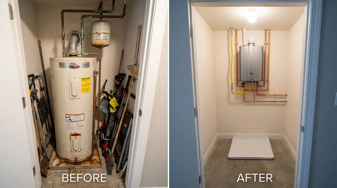 Tank water heater versus wall-mounted tankless unit comparison for Nocatee, FL homeowners