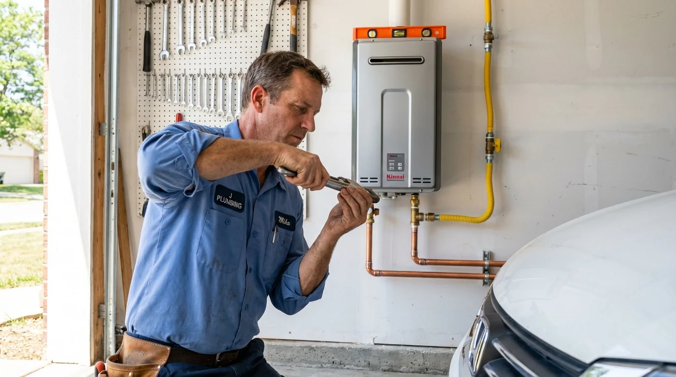 Tankless water heater installation by a Johns Plumbing LLC plumber in Nocatee
